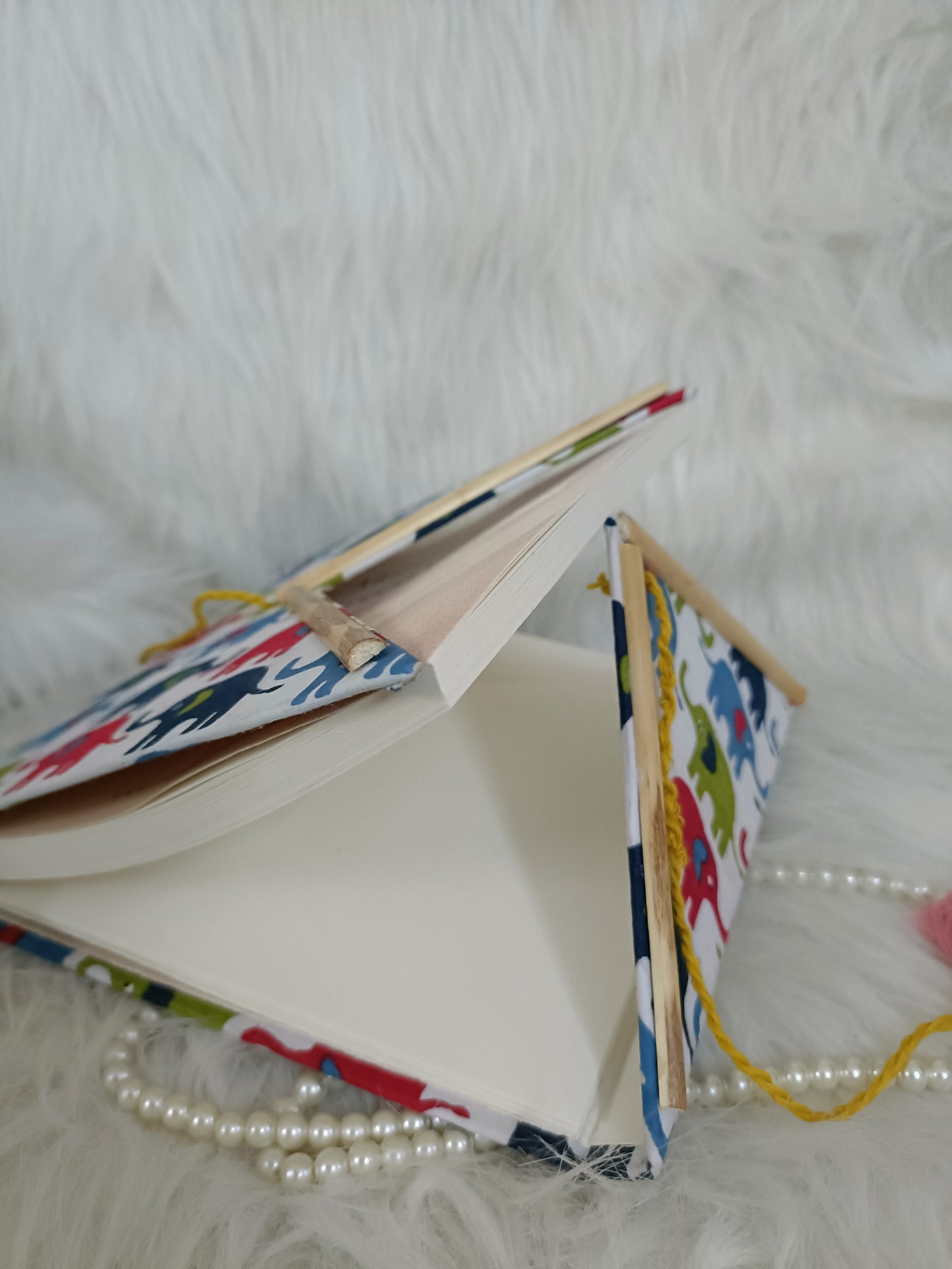 Animal hand block Handmade recycled paper sketchbook/journal -Elephant theme des 2