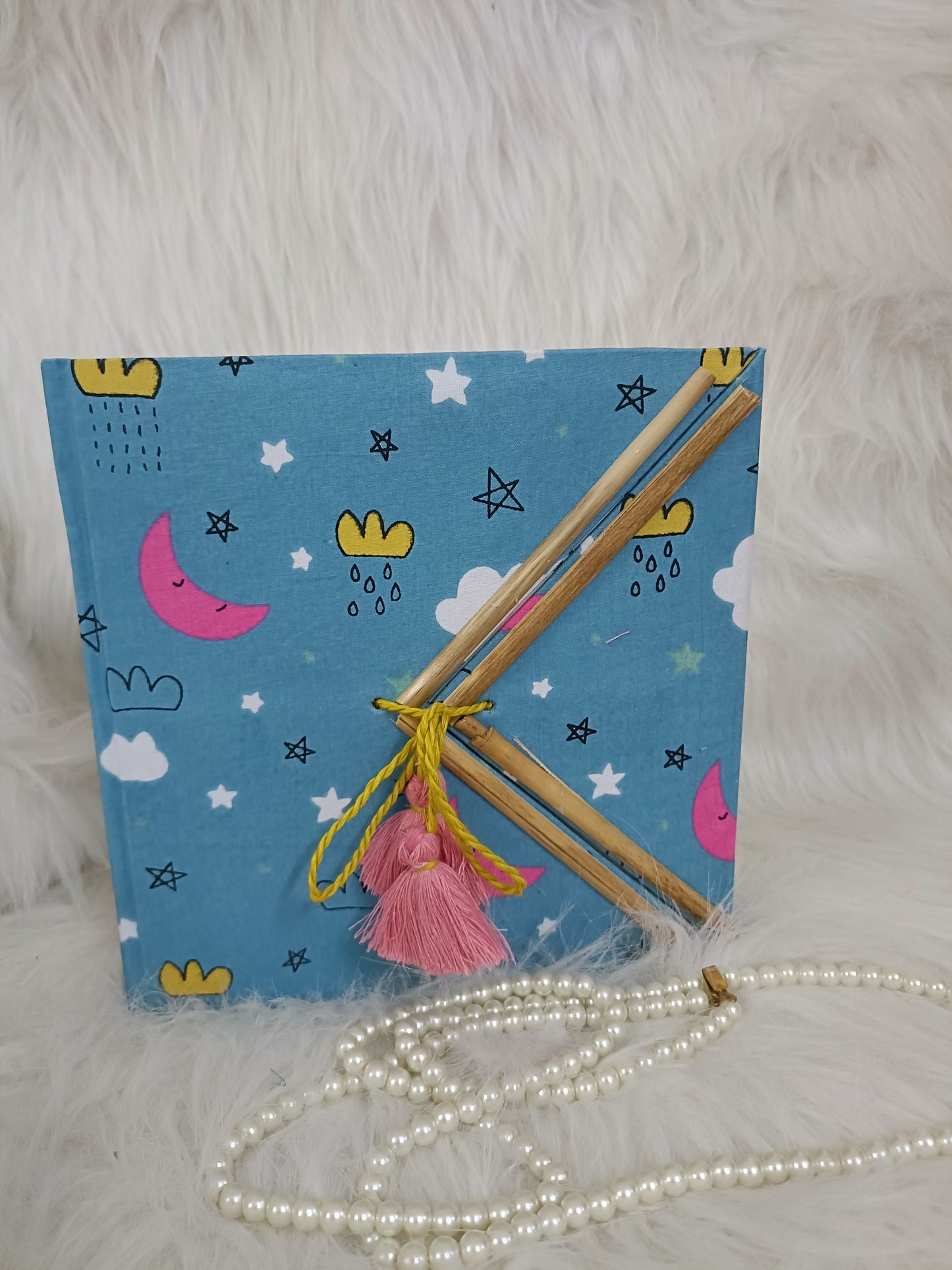 Midnightstars Handmade recycled paper sketchbook/journal - Blue sky