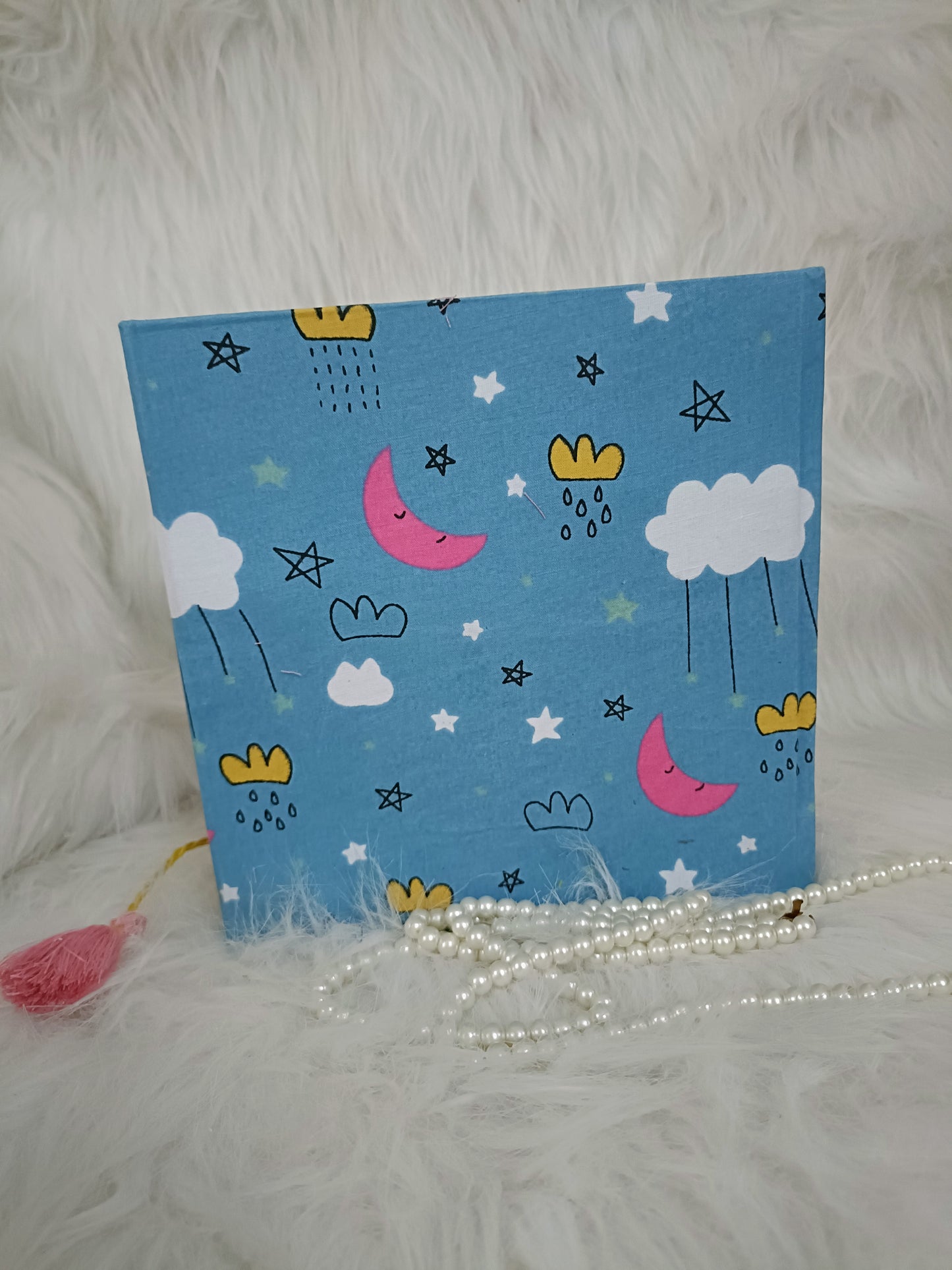 Midnightstars Handmade recycled paper sketchbook/journal - Blue sky