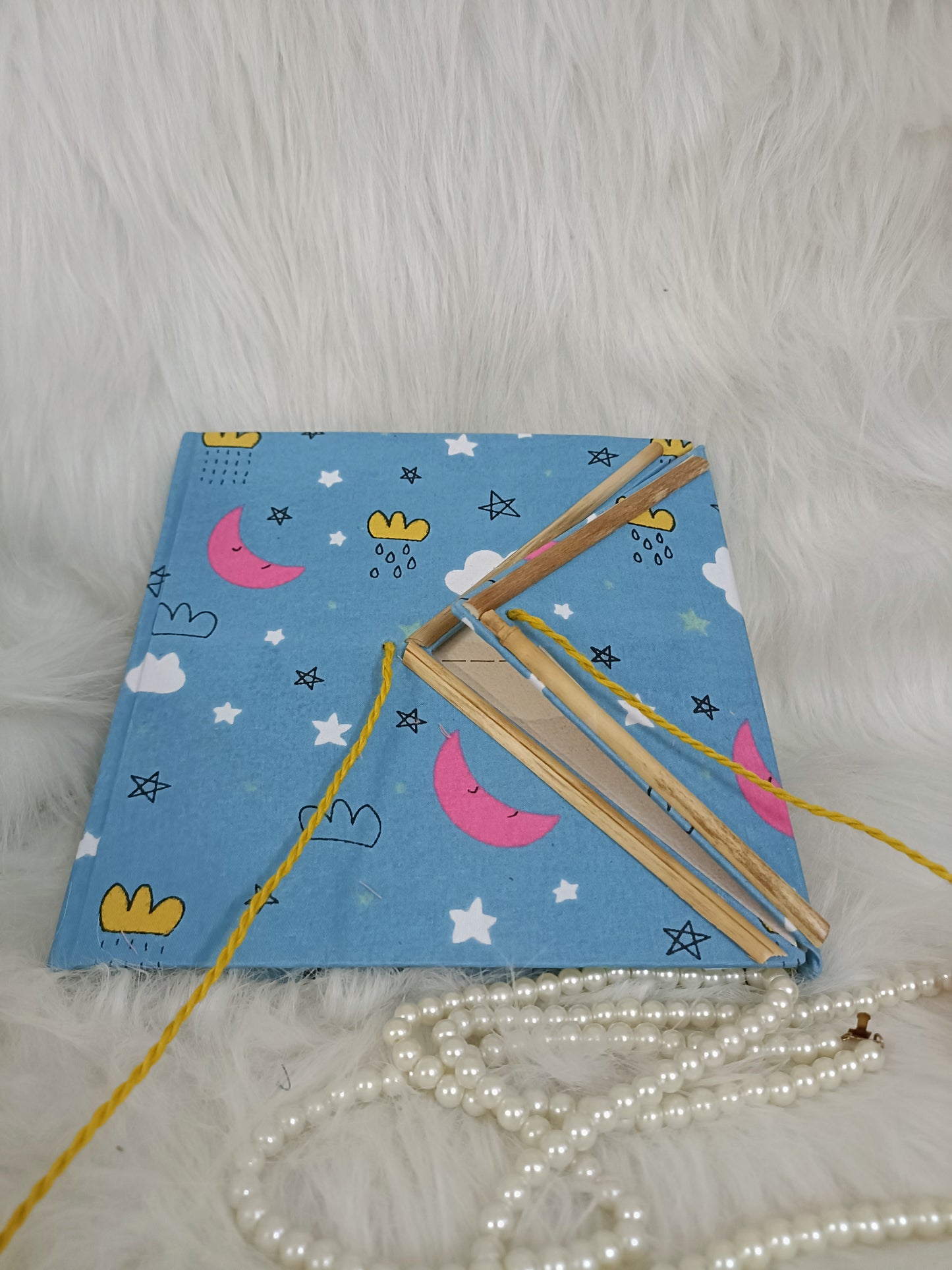 Midnightstars Handmade recycled paper sketchbook/journal - Blue sky