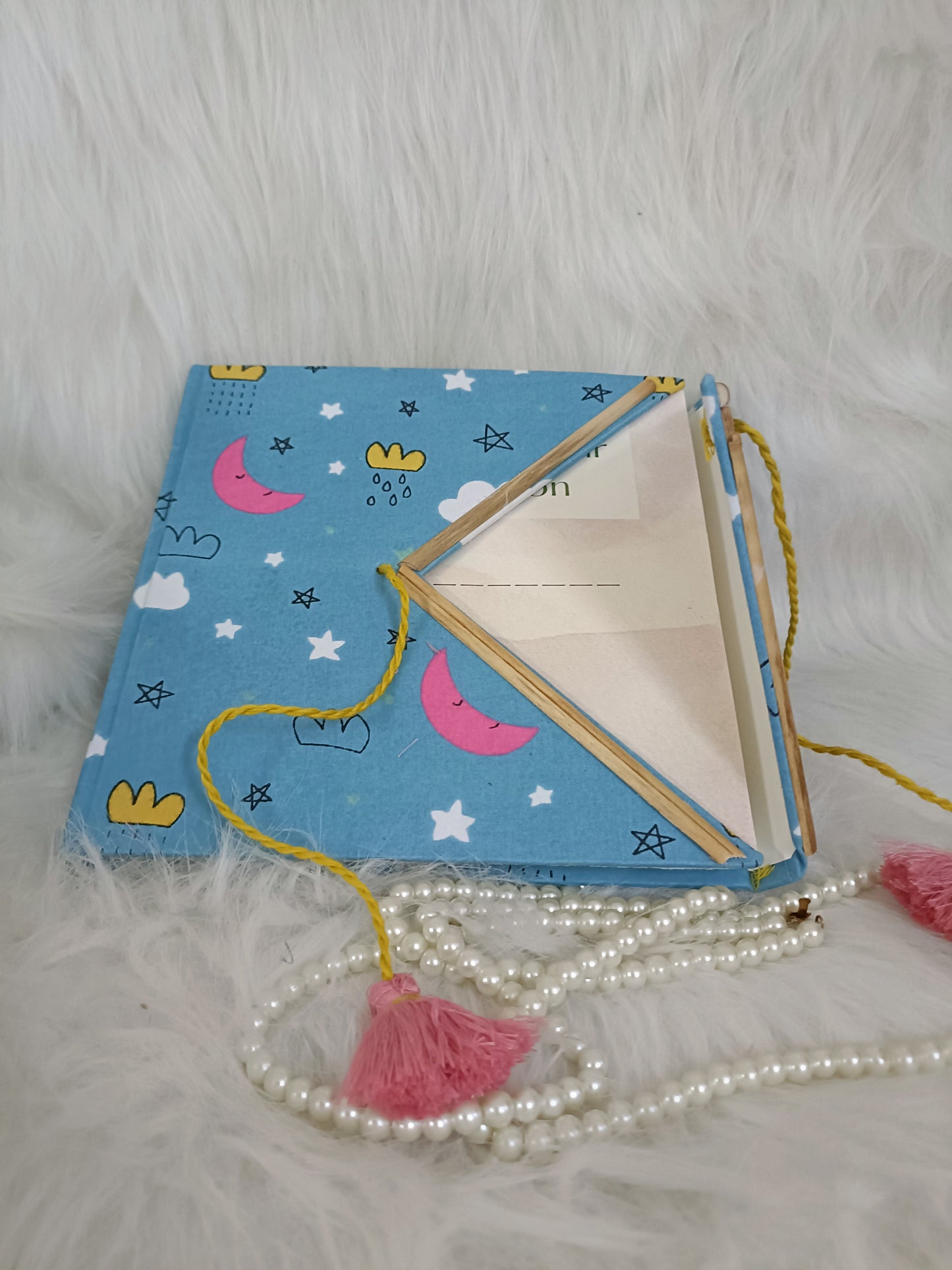 Midnightstars Handmade recycled paper sketchbook/journal - Blue sky