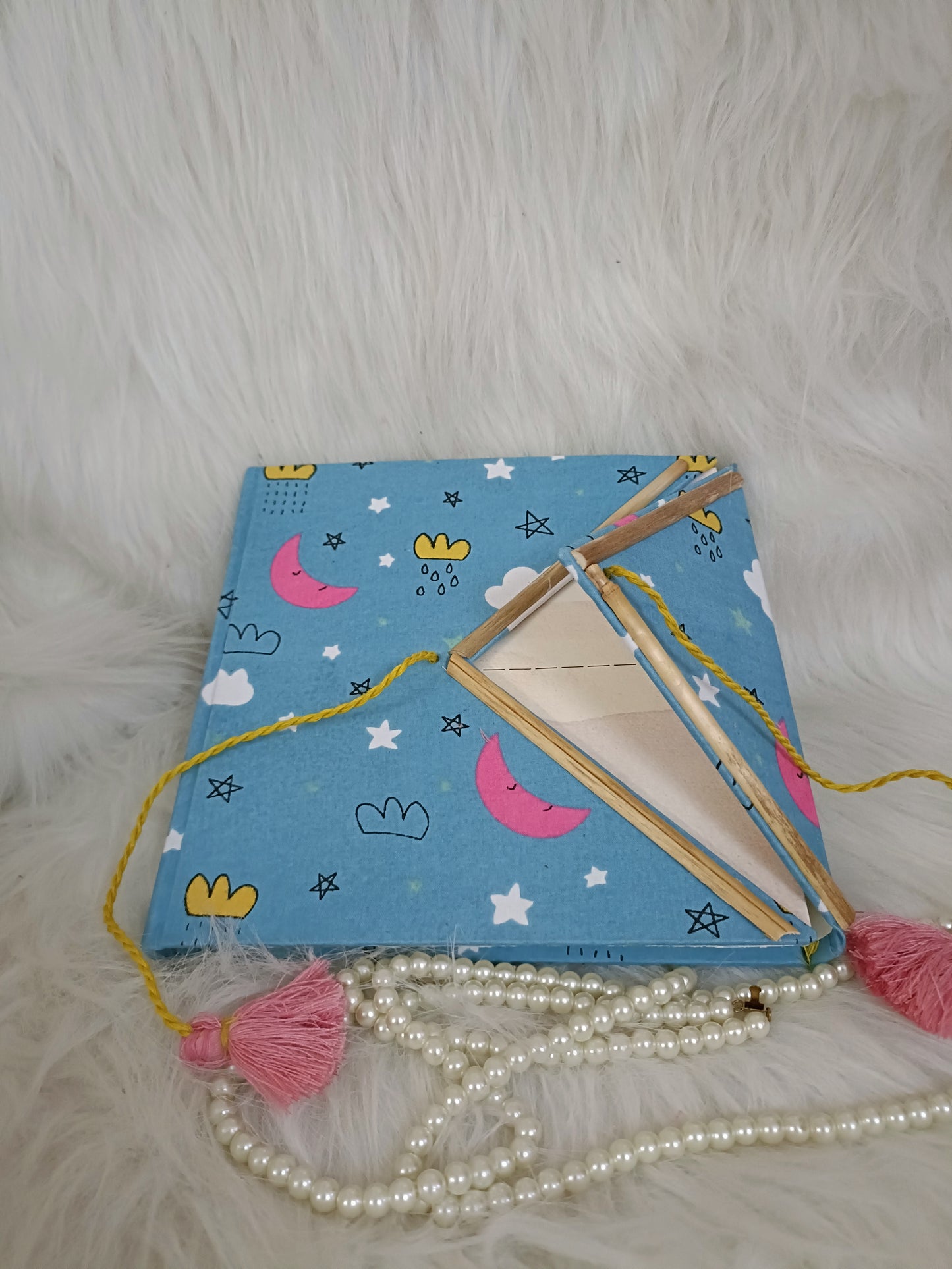 Midnightstars Handmade recycled paper sketchbook/journal - Blue sky