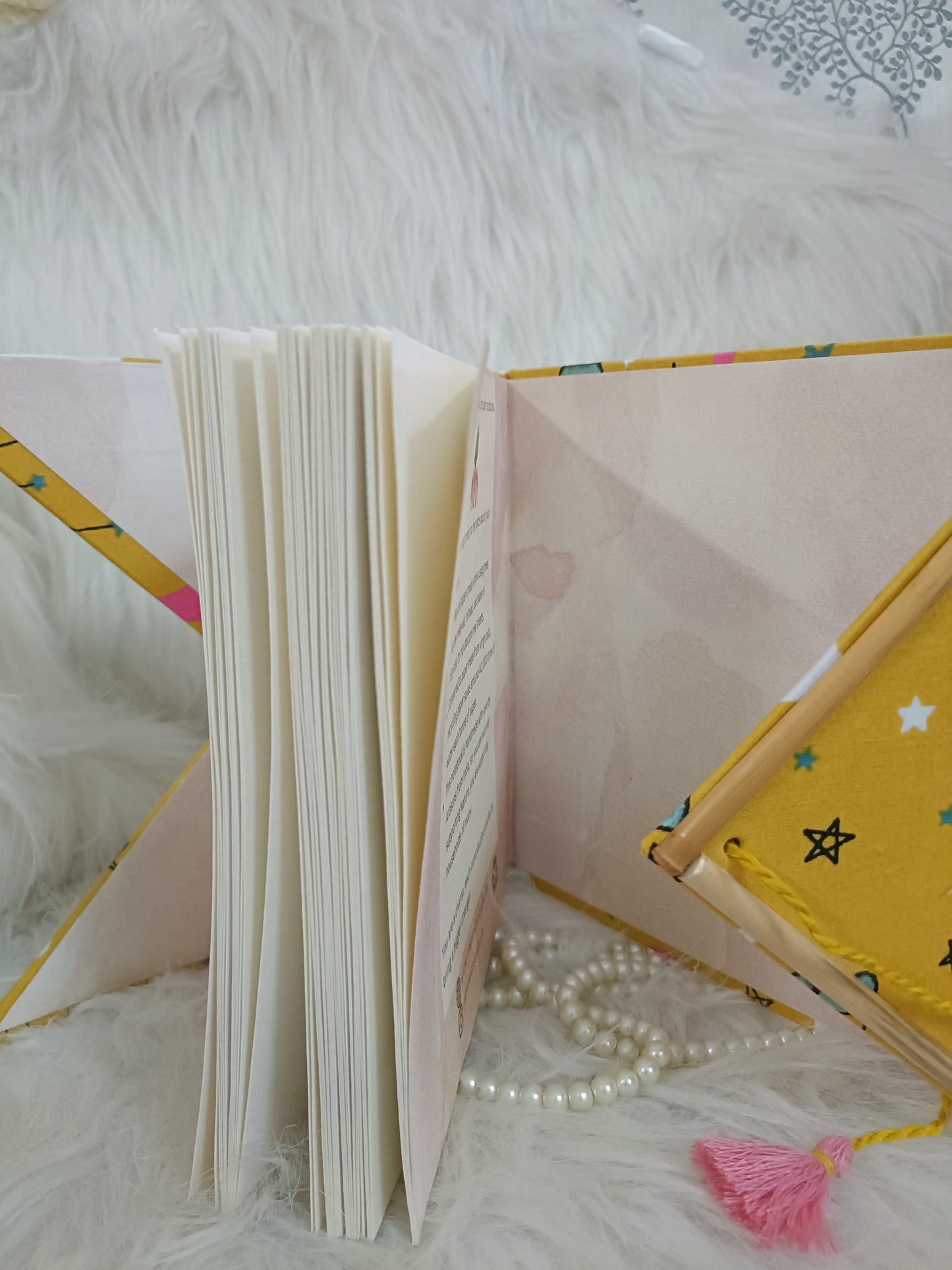 Yellow midnight theme Handmade recycled paper sketchbook/journal
