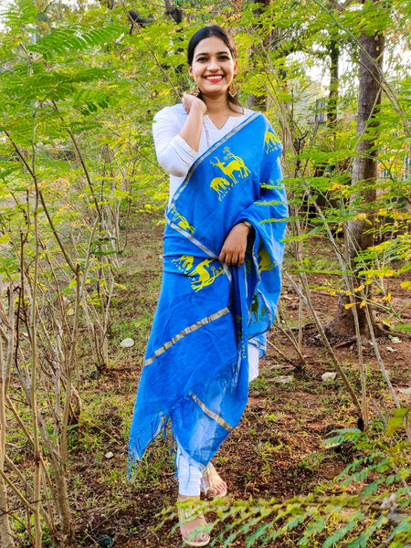 SPRING SPECTACLE(HANDCRAFTED SILK DUPATTA)
