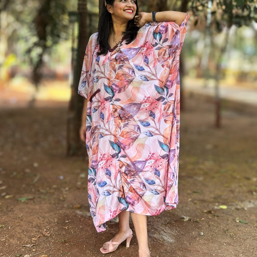 
                      
                        Pink Kaftan with vibrant floral print inspired by Coral Cove. Perfect for everyday outings, adding joy and confidence to your wardrobe. #PinkKaftan #CoralCoveInspired #FloralPrint #Fashionista #ConfidenceBoost
                      
                    