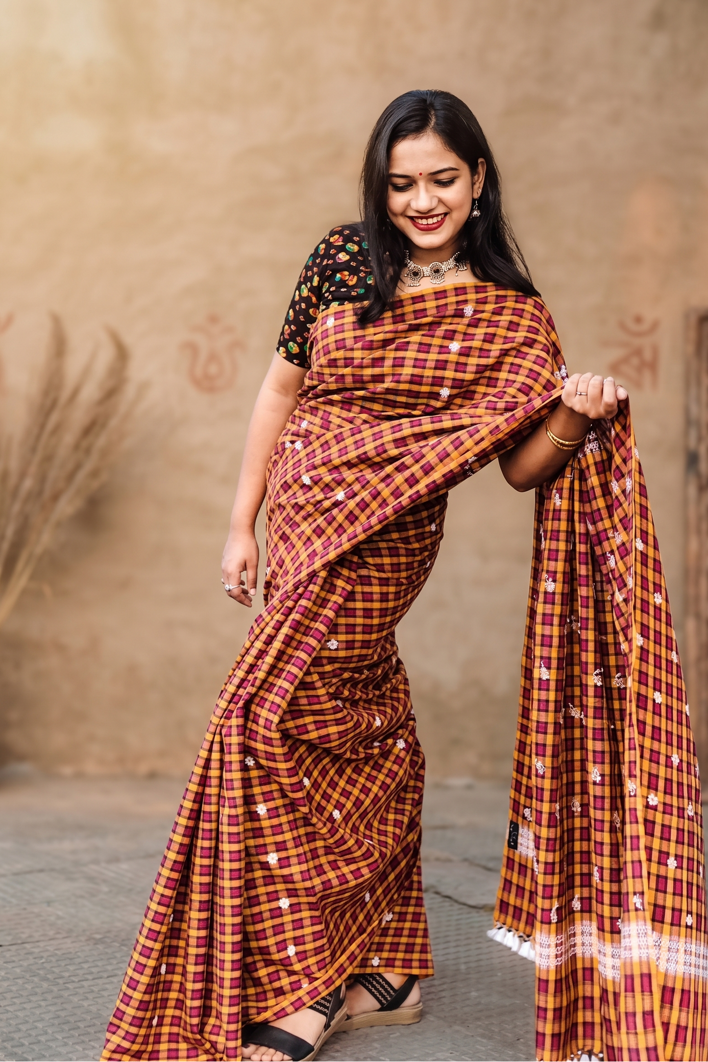 Pratidin handloom cotton workwear saree for women by Apaapi, ideal for office wear and daily professional dressing
