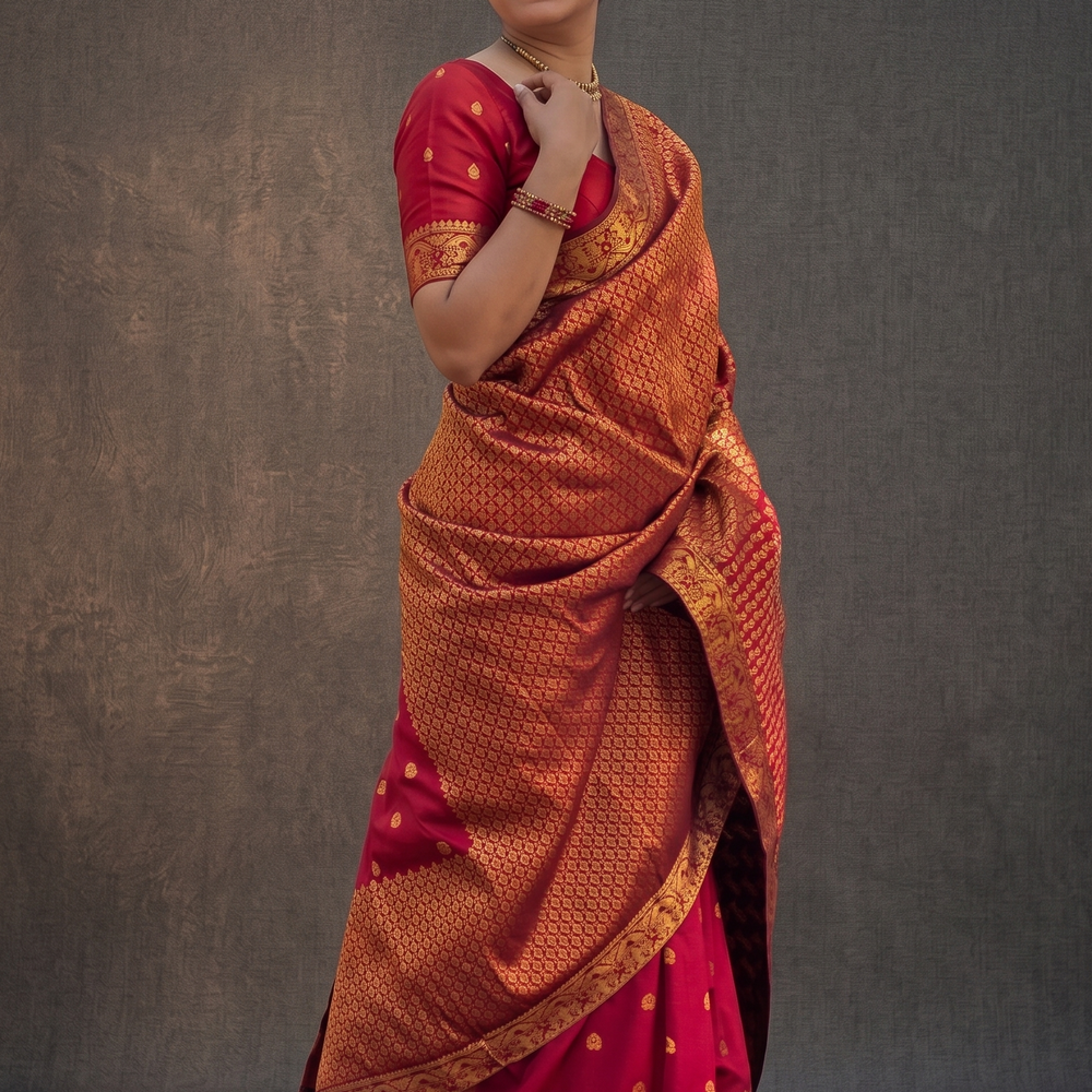 Boota Rahi Puhor Maroon Silk Saree with Intricate Assam Boota Motif | Apaapi ...