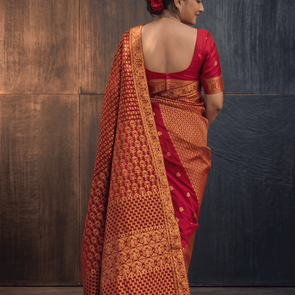 Boota Rahi Puhor Maroon Silk Saree with Intricate Assam Boota Motif | Apaapi ...