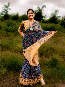 GAURI(BLUE PATOLA FUSION ORGANZA SAREE)