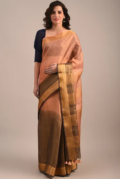 BRONZE VINTAGE(TISSUE LINEN SAREE)