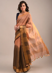 BRONZE VINTAGE(TISSUE LINEN SAREE)