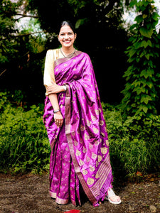 ADIRA(PURPLE SILK SAREE)