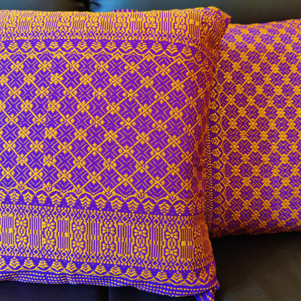 
                      
                        PURPLE STARS (HANDLOOM CUSHION COVER)
                      
                    